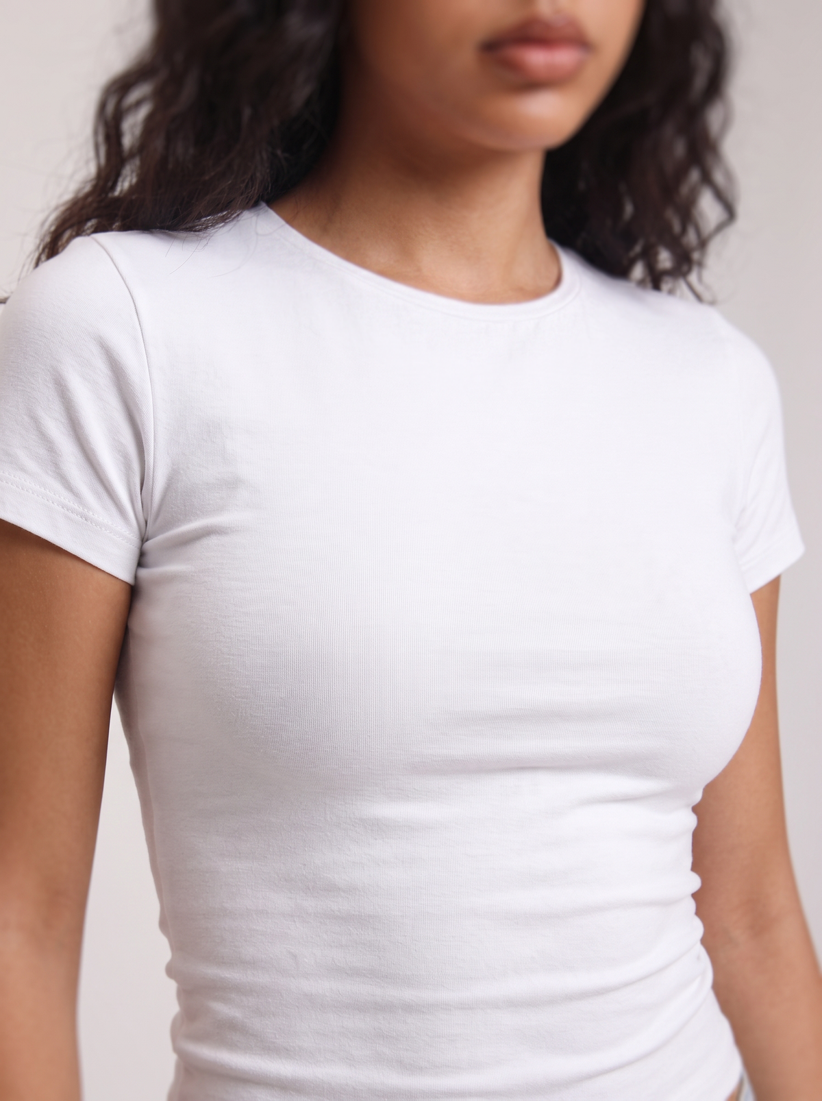 Crew Neck Cap Sleeve Top