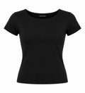 Crew Neck Cap Sleeve Top